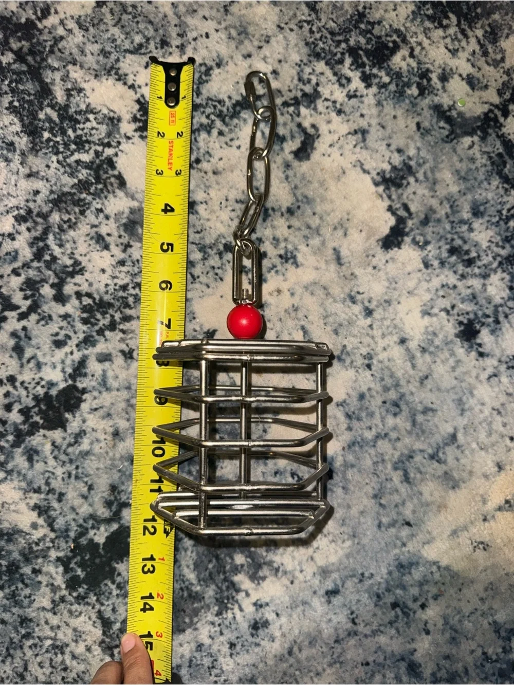 Stainless Steel Hanging Parrot Foraging Basket Bird Toy Treat Holder Cage